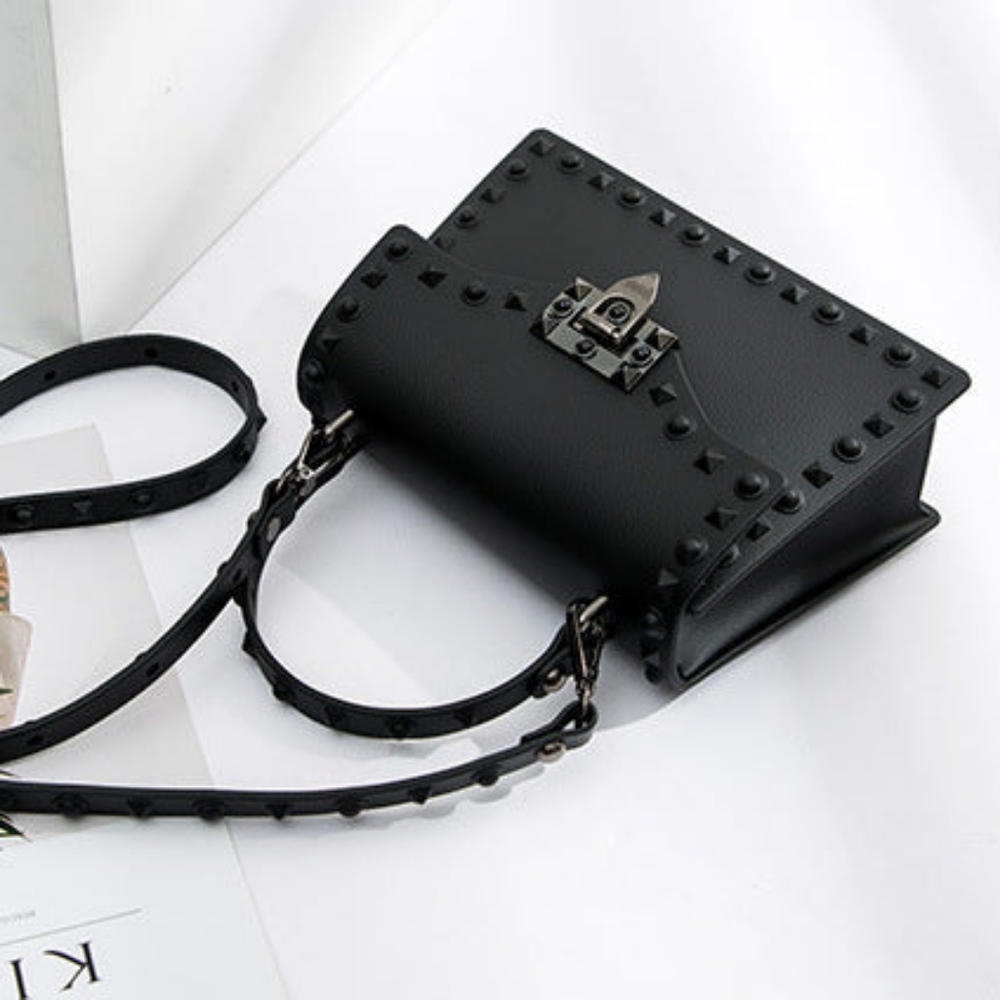 Rebel Rich Bag - Studded Black Vegan Leather
